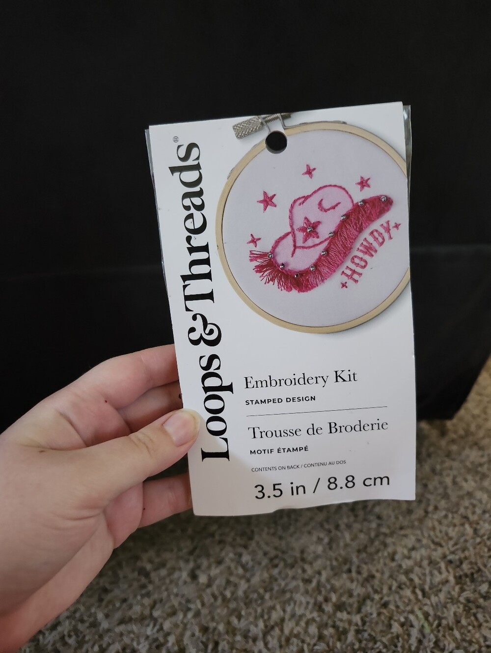 Loops & Threads Pink Embroidery Kit - Howdy Cowboy Hat